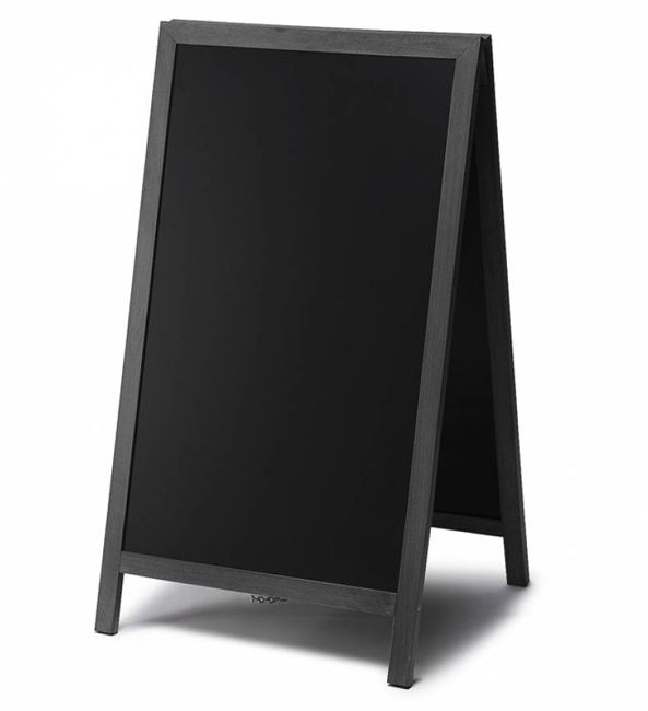 Dřevěný poutač s křídovou tabulí 68x120 - černý A-Z Reklama CZ