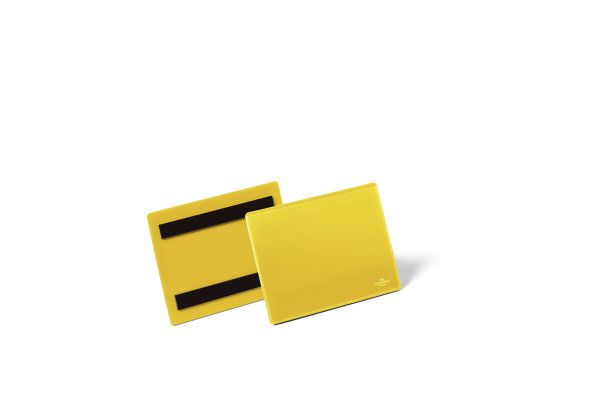 Magnetické pouzdro na dokumenty A6 na šířku, 50 ks - Žlutá DURABLE