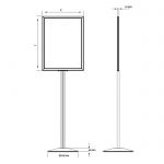 Oboustranný stojan Info Pole s rámem A1 - Stříbrný A-Z Reklama CZ