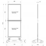 Venkovní stojan Windtalker WindPro 2x 559x712 mm - Černý rám A-Z Reklama CZ