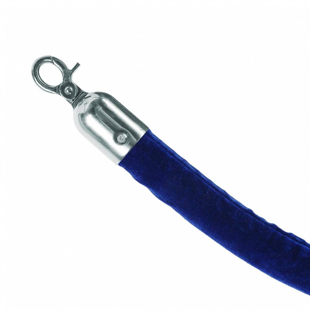 Modrý provaz na barierový sloupek, koncovky Chrom A-Z Reklama CZ