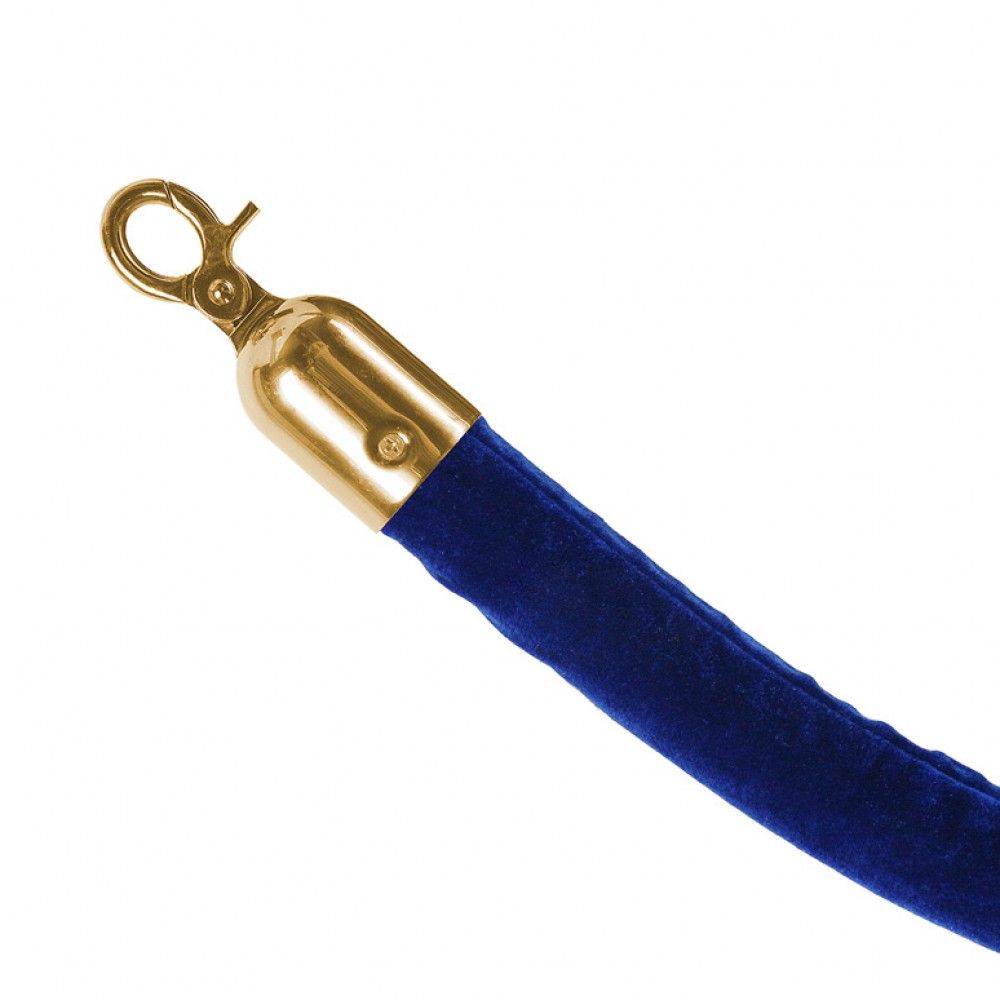 Modrý provaz na barierový sloupek, Zlaté koncovky A-Z Reklama CZ