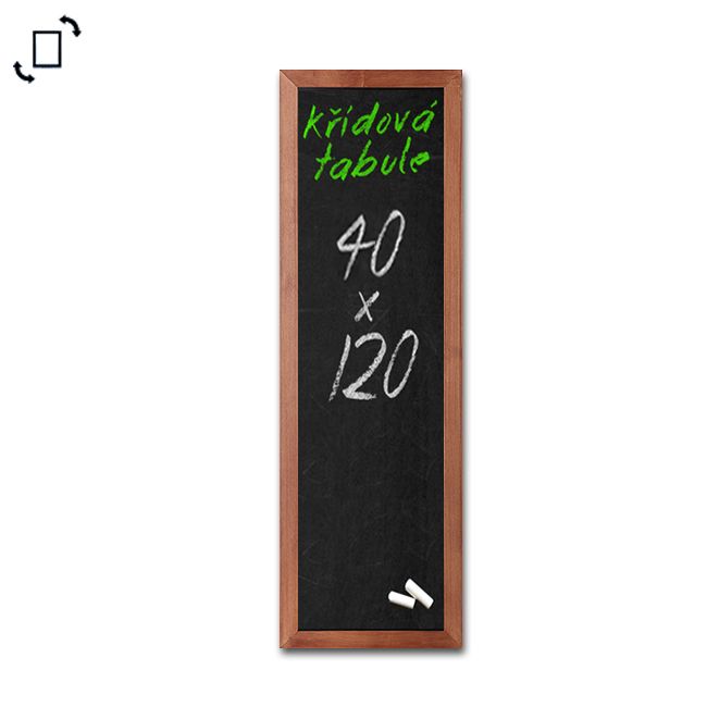 Nástěnná dřevěná křídová tabule světle hnědý lak 40x120 cm A-Z Reklama CZ