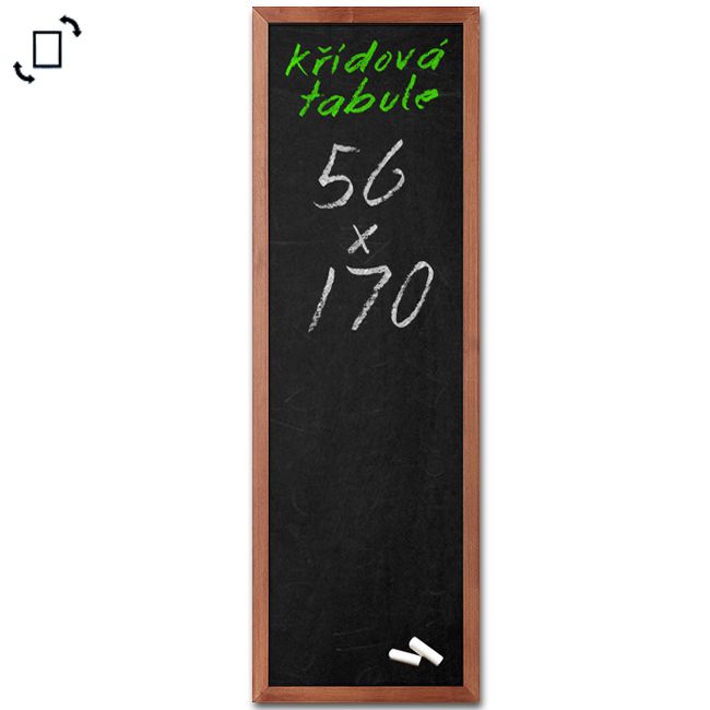 Nástěnná dřevěná křídová tabule světle hnědý lak 56x170 cm A-Z Reklama CZ