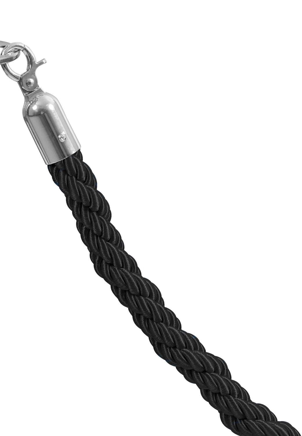 Černé lano na barierový sloupek 1,5 m - koncovky chrom A-Z Reklama CZ