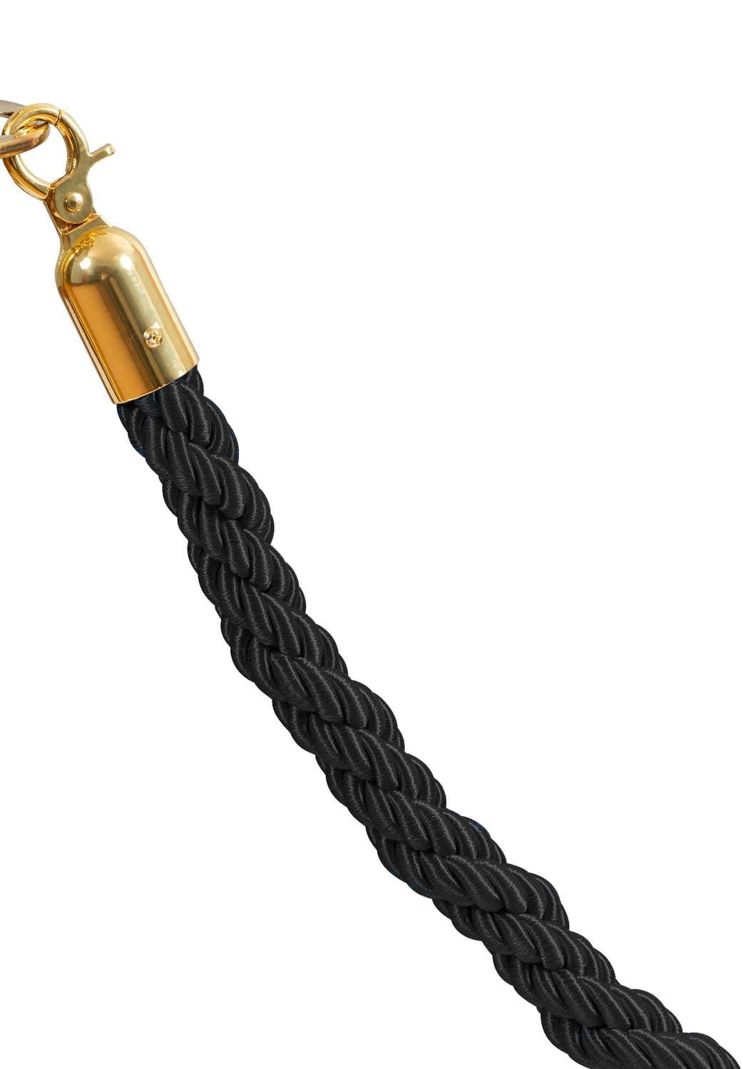 Černé lano na barierový sloupek 1,5 m - koncovky zlatá A-Z Reklama CZ