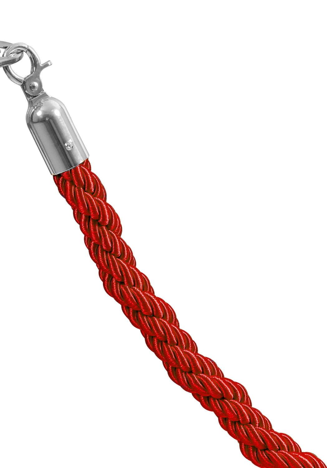 Červené lano koncovky chrom 1500mm