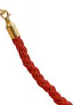 Červené lano na barierový sloupek 1,5 m - koncovky zlatá
