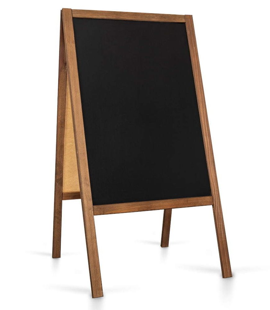 Dřevěný poutač s křídovou tabulí 610x1180 mm - Tmavě hnědý A-Z Reklama CZ