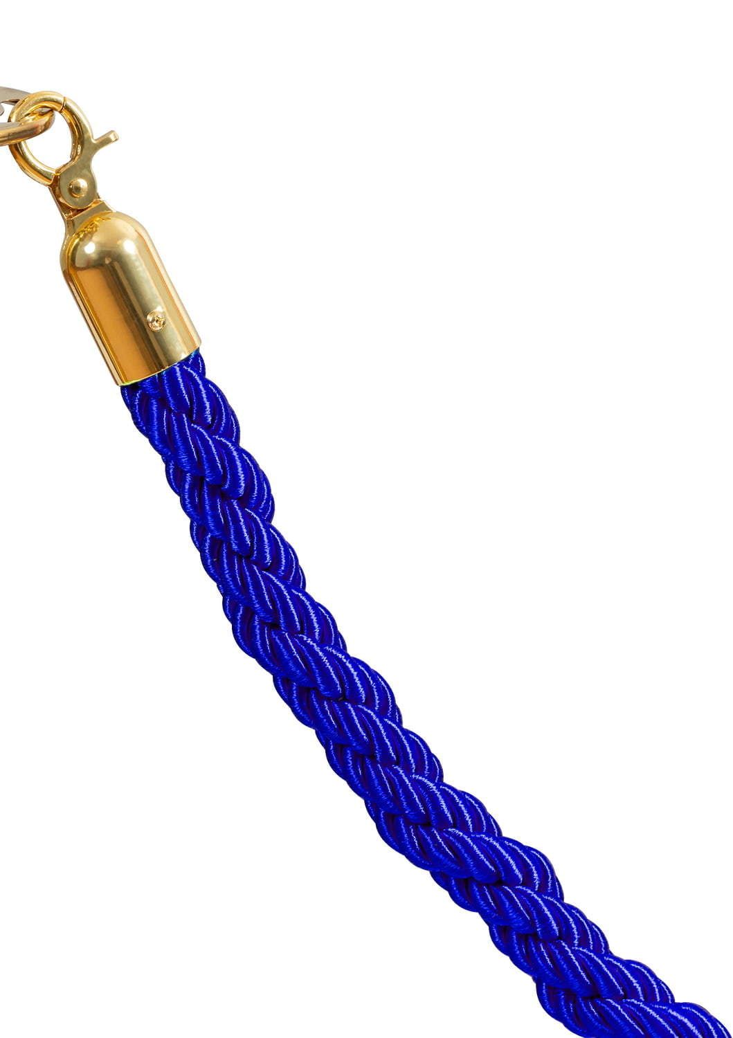Modré lano na barierový sloupek 1,5 m - koncovky zlatá A-Z Reklama CZ