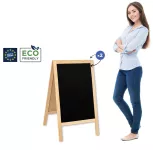 Dřevěný poutač s křídovou tabulí 510x900 mm - Přírodní A-Z Reklama CZ