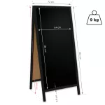 Dřevěný poutač s křídovou tabulí 720x1600 mm - Černý A-Z Reklama CZ