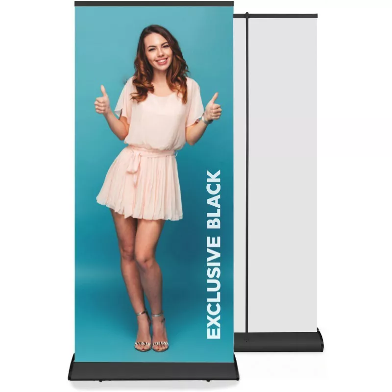 Roll Up Banner Exclusive 85x200 cm - konstrukce - Černý A-Z Reklama CZ