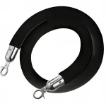 Černé lano Velur na barierový sloupek 1,5 m - koncovky chrom A-Z Reklama CZ