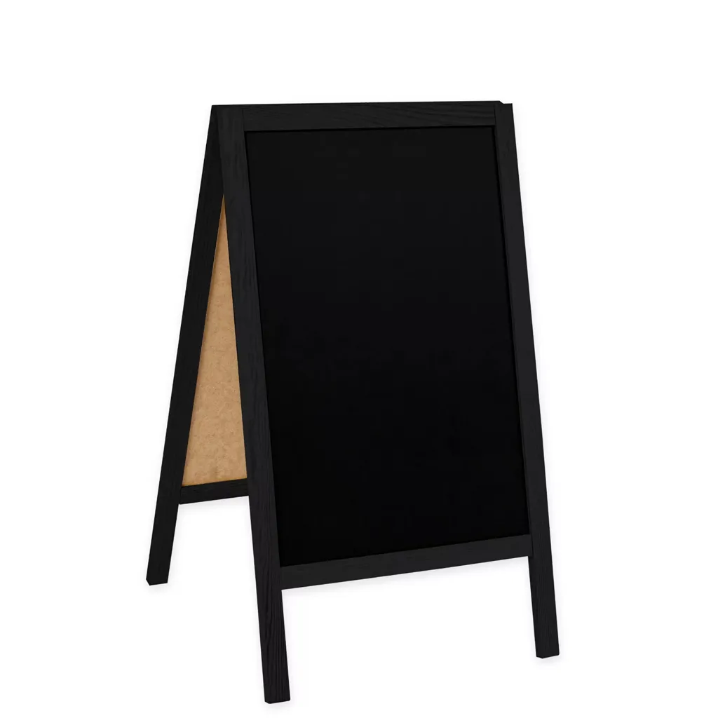 Dřevěný poutač s křídovou tabulí 510x900 mm - Černý A-Z Reklama CZ