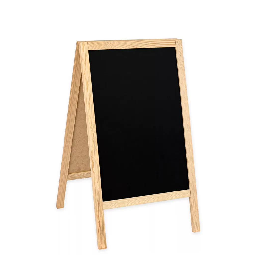 Dřevěný poutač s křídovou tabulí 510x900 mm - Přírodní A-Z Reklama CZ