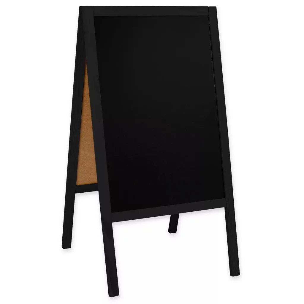 Dřevěný poutač s křídovou tabulí 610x1180 mm - Černý A-Z Reklama CZ