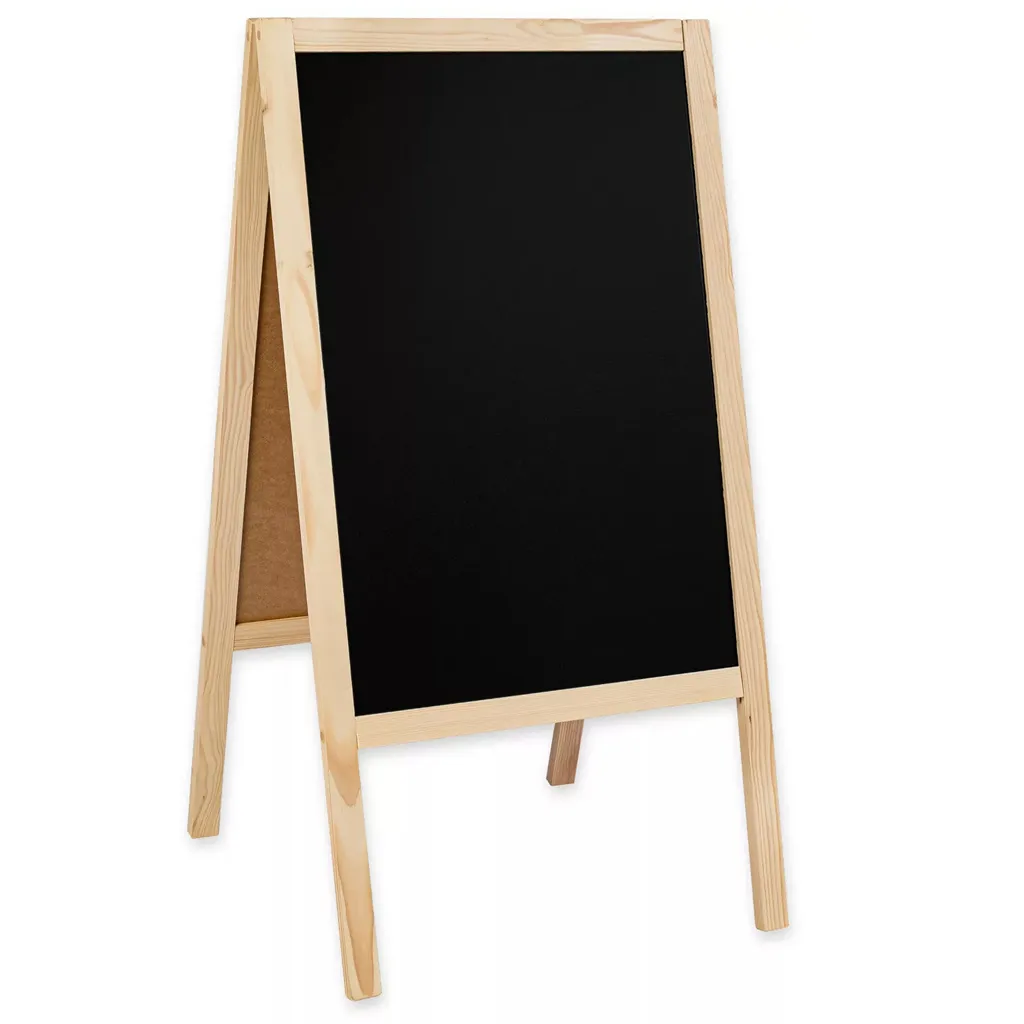Dřevěný poutač s křídovou tabulí 610x1180 mm - Přírodní A-Z Reklama CZ