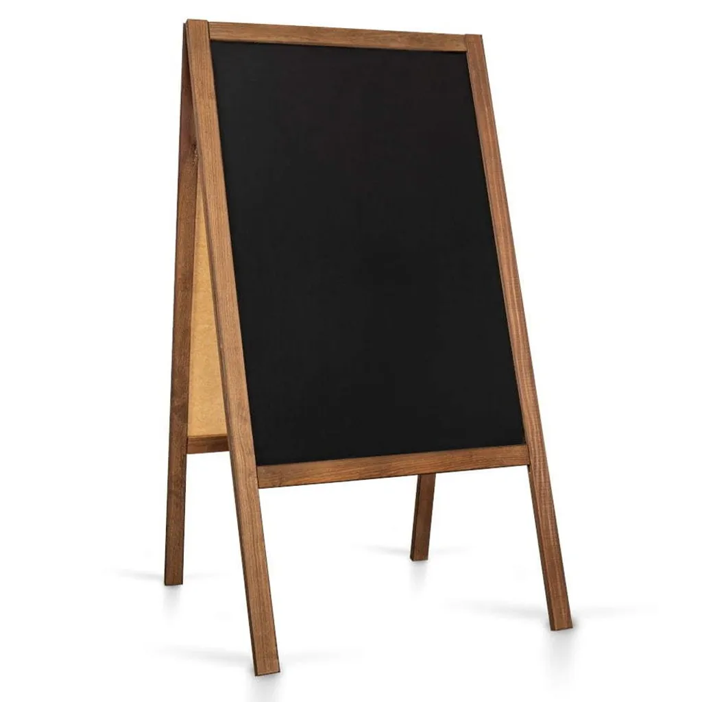 Dřevěný poutač s křídovou tabulí 610x1180 mm - Tmavě hnědý A-Z Reklama CZ