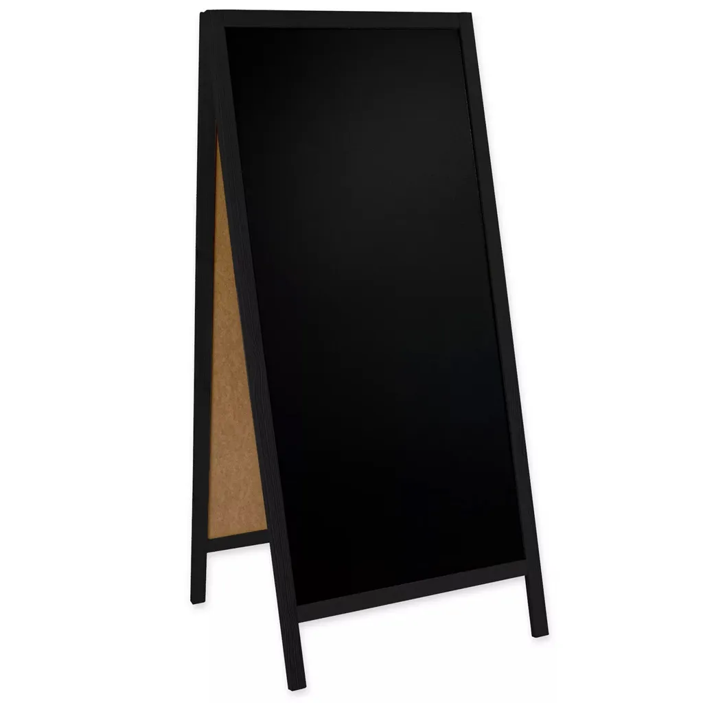 Dřevěný poutač s křídovou tabulí 720x1600 mm - Černý A-Z Reklama CZ
