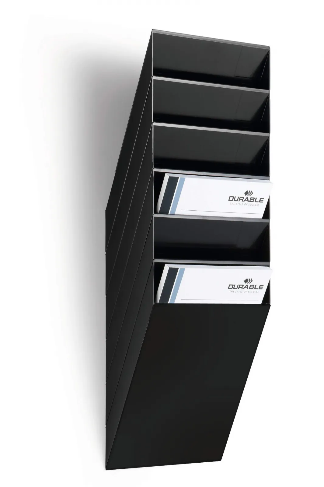 FLEXIBOXX zásobník na letáky 6x A4 na výšku - Černý DURABLE