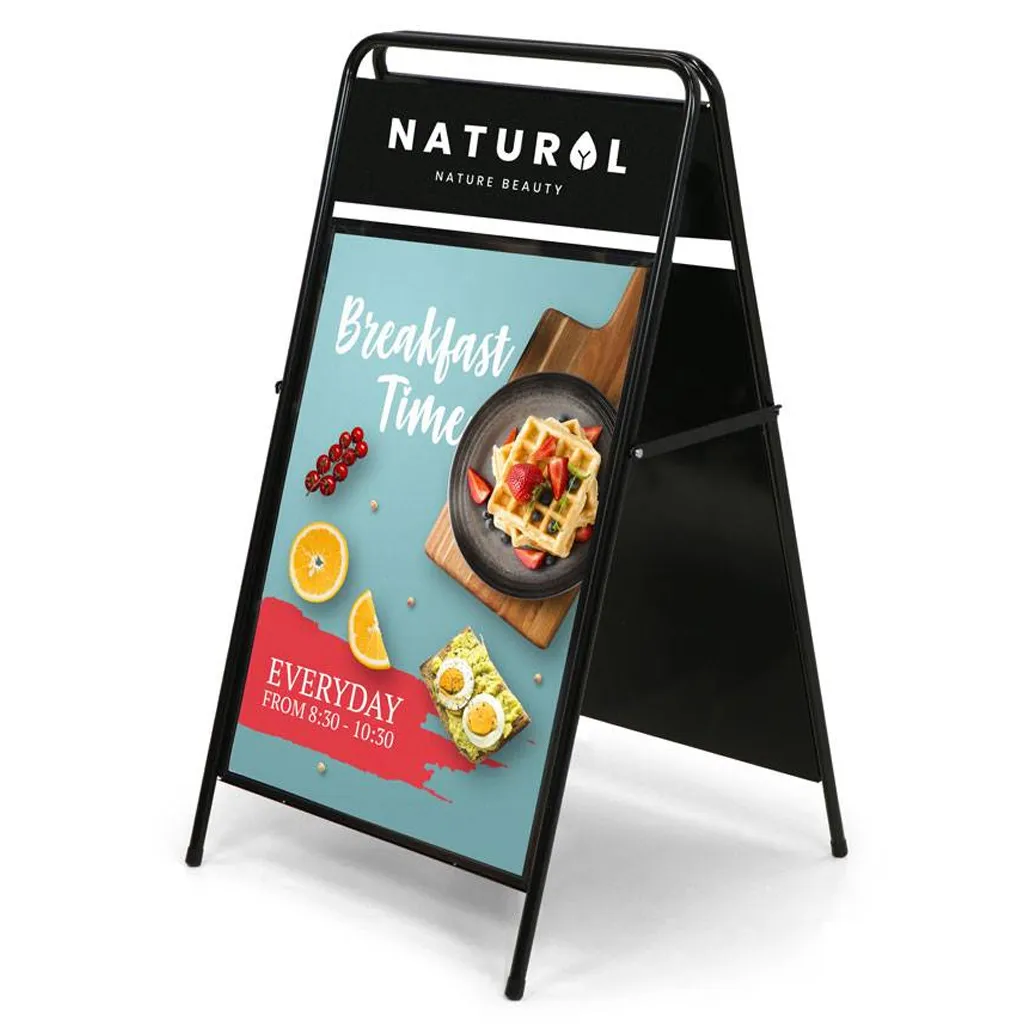 Kovové áčko Elegant na plakát B2 s TOP kartou - Černé A-Z Reklama CZ