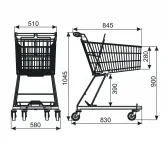 Nákupní vozík Classic 90 - Košík s dětskou sedačkou Produs