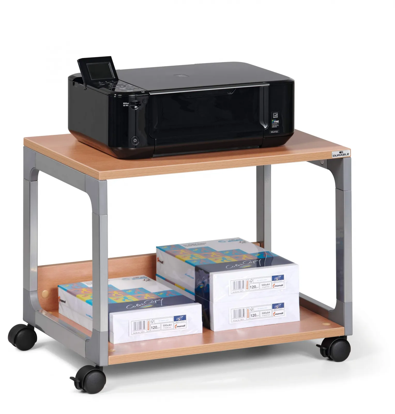 DURABLE Pojízdný stolek MULTI TROLLEY 48 - Stříbrná/Buk