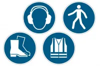 Piktogram samolepka "Používej ochrannou vestu" - 43 cm DURABLE