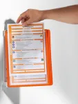 VARIO nástěnný držák s 5 Oranžovými kapsami A4 DURABLE
