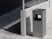 Kovový čtvercový odpadkový koš s popelníkem - Antracit DURABLE