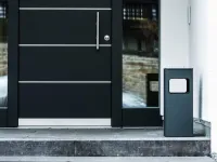 Kovový čtvercový odpadkový koš s popelníkem - Antracit DURABLE