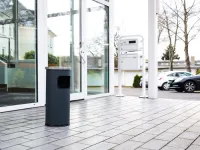 Odpadkový koš Safe s kulatým popelníkem - Černý DURABLE
