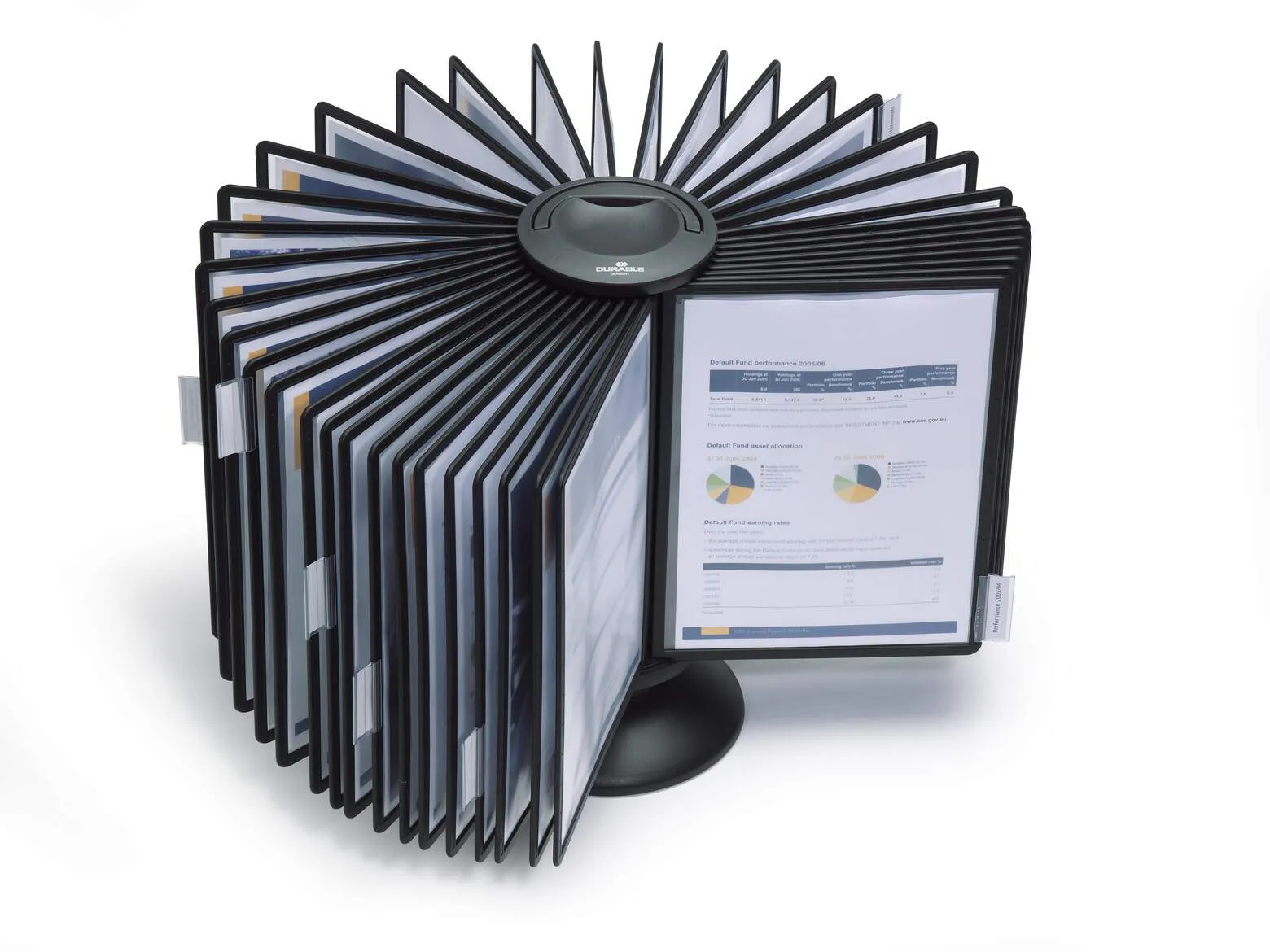 Rotující listovací soubor se 40 černými kapsami A4 DURABLE