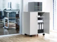 DURABLE Multifunkční pojízdný stolek 74/53 uzavíratelný - Šedý