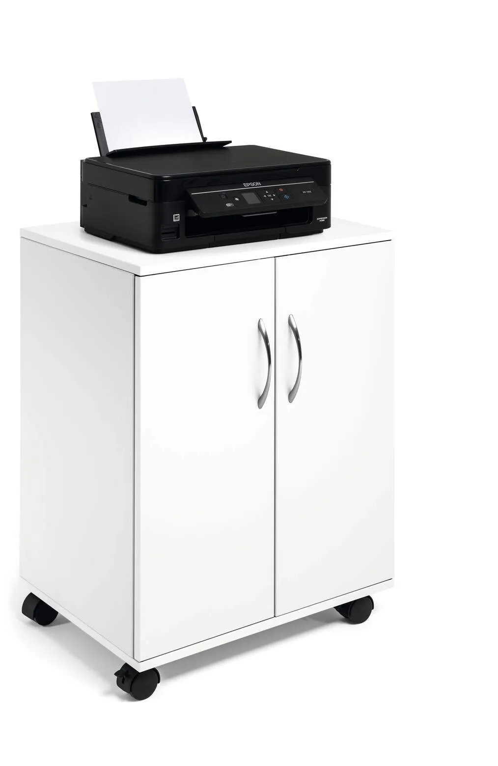 DURABLE Multifunkční pojízdný stolek 74/53 uzavíratelný - Bílý