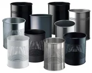 Kovový odpadkový koš kulatý DURABLE 15/P30 - Stříbrný