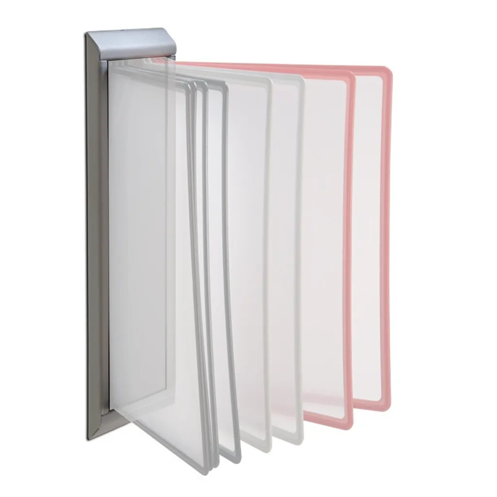 Nástěnný stříbrný kovový držák na 10 kapes A4 A-Z Reklama CZ