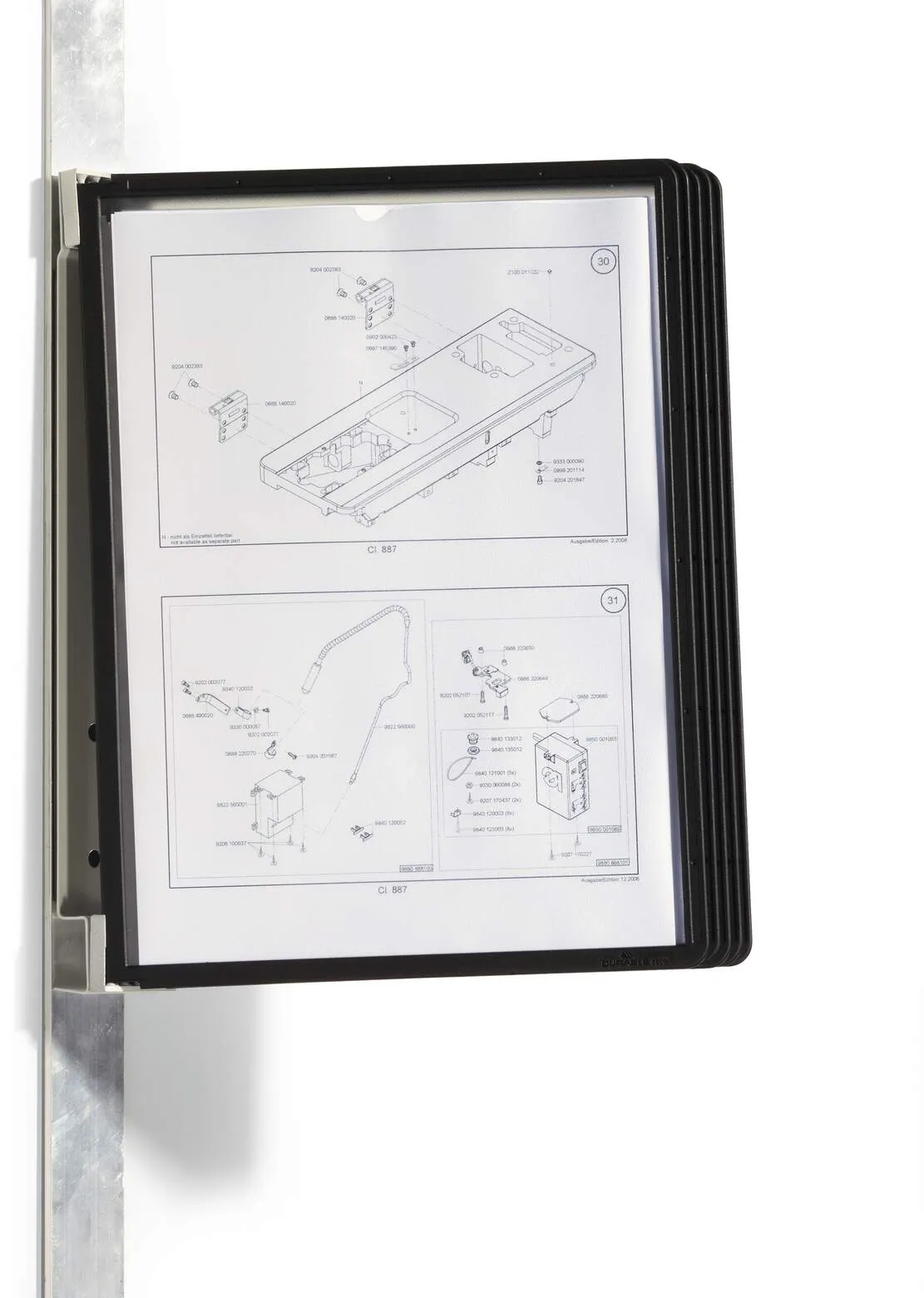 VARIO magnetický držák s 5 Černými kapsami A4 DURABLE