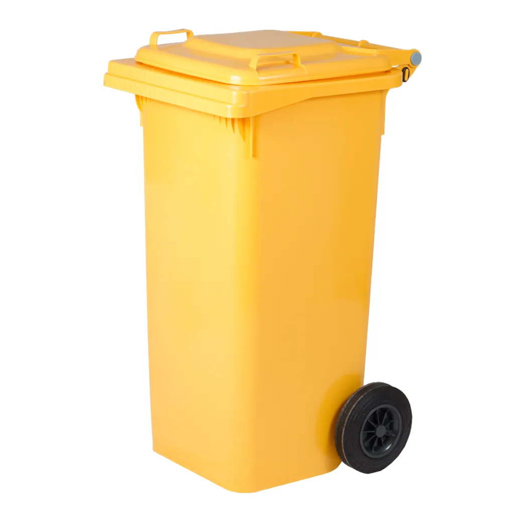 Plastová popelnice s kolečky, Objem 120 litrů - Žlutá A-Z Reklama CZ