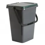 Třídící odpadkový koš ECOLINE 35l - Šedý - Zelené víko A-Z Reklama CZ