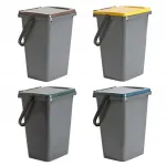 Třídící odpadkový koš ECOLINE 35l - Šedý - Zelené víko A-Z Reklama CZ