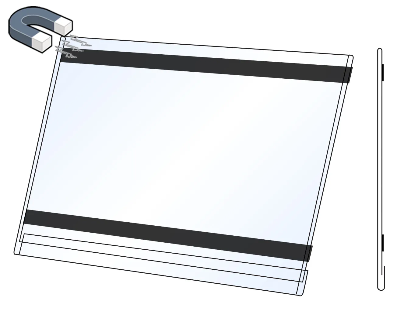 PVC Kapsa A4 tvar O na šířku Matný povrch Magnetická A-Z Reklama CZ