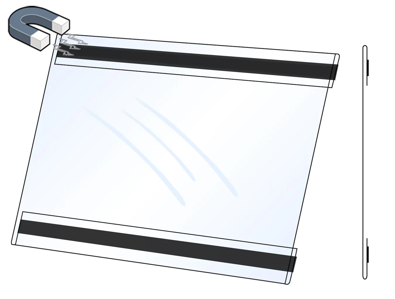 PVC Kapsa A5 tvar C na šířku Lesklý povrch Magnetická A-Z Reklama CZ