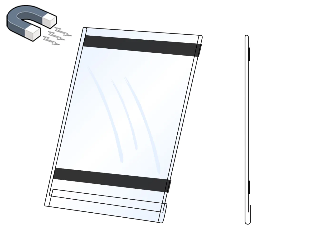PVC Kapsa A5 tvar O na výšku Lesklý povrch Magnetická A-Z Reklama CZ