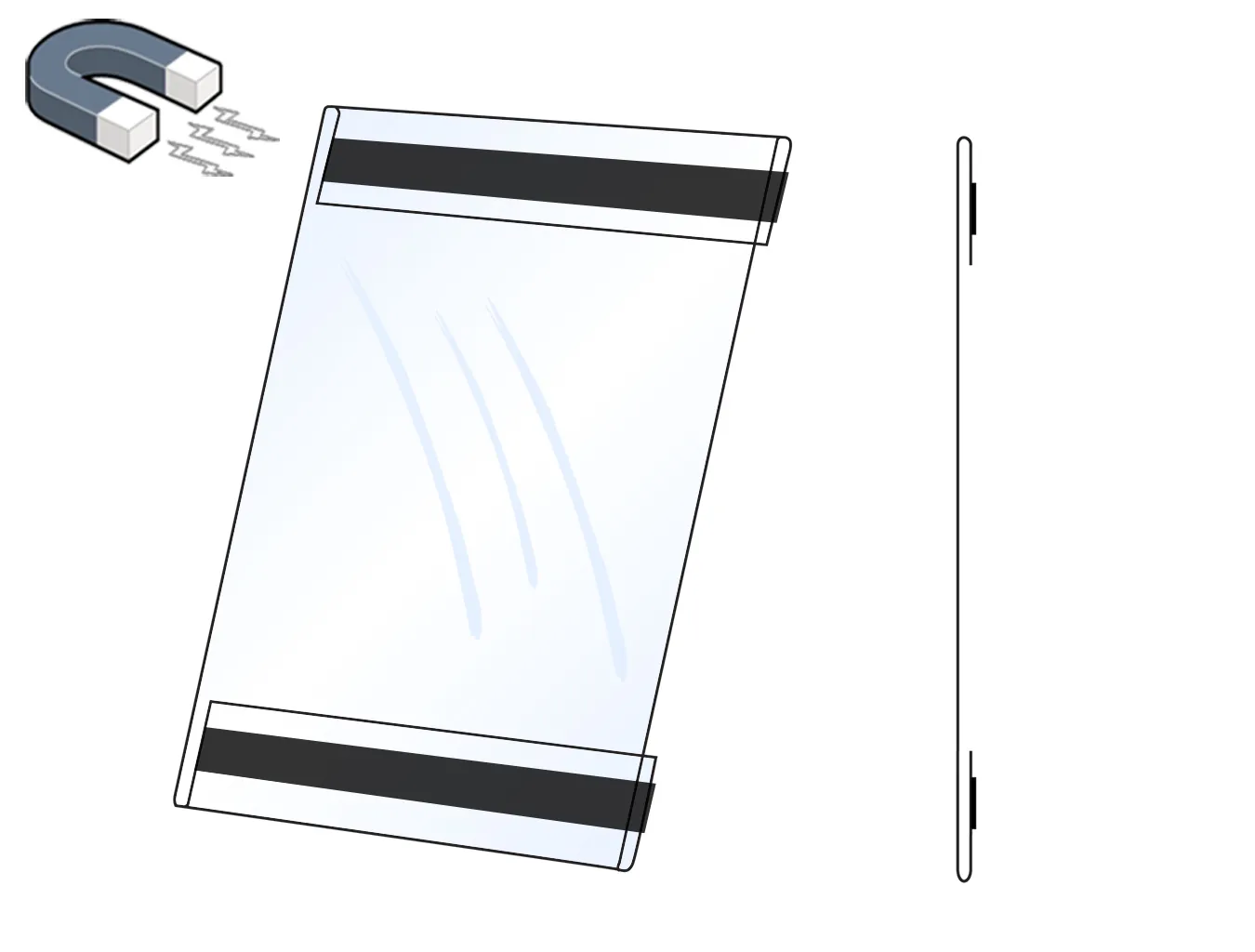PVC Kapsa A6 tvar C na výšku Lesklý povrch Magnetická A-Z Reklama CZ