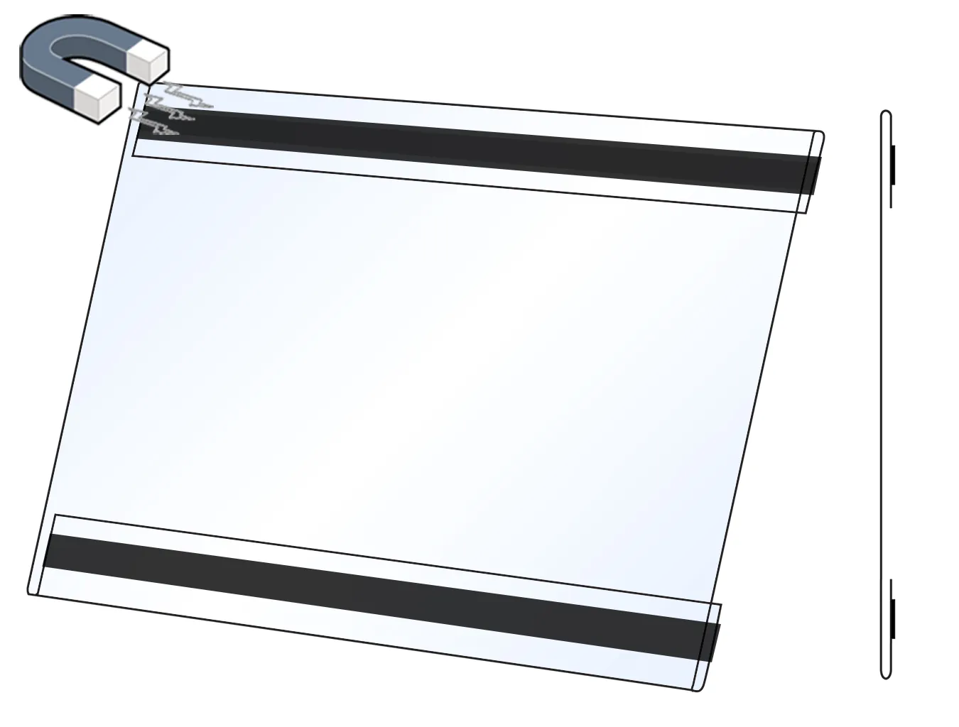PVC Kapsa DL 1/3A4 tvar C na šířku Matný povrch Magnetická A-Z Reklama CZ