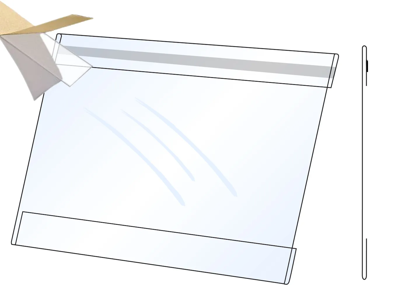 PVC Kapsa A7 tvar C na šířku Lesklý povrch Samolepící A-Z Reklama CZ