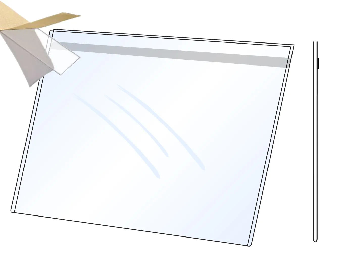 PVC Kapsa 60x100 tvar U na šířku Lesklý povrch - Samolepící A-Z Reklama CZ