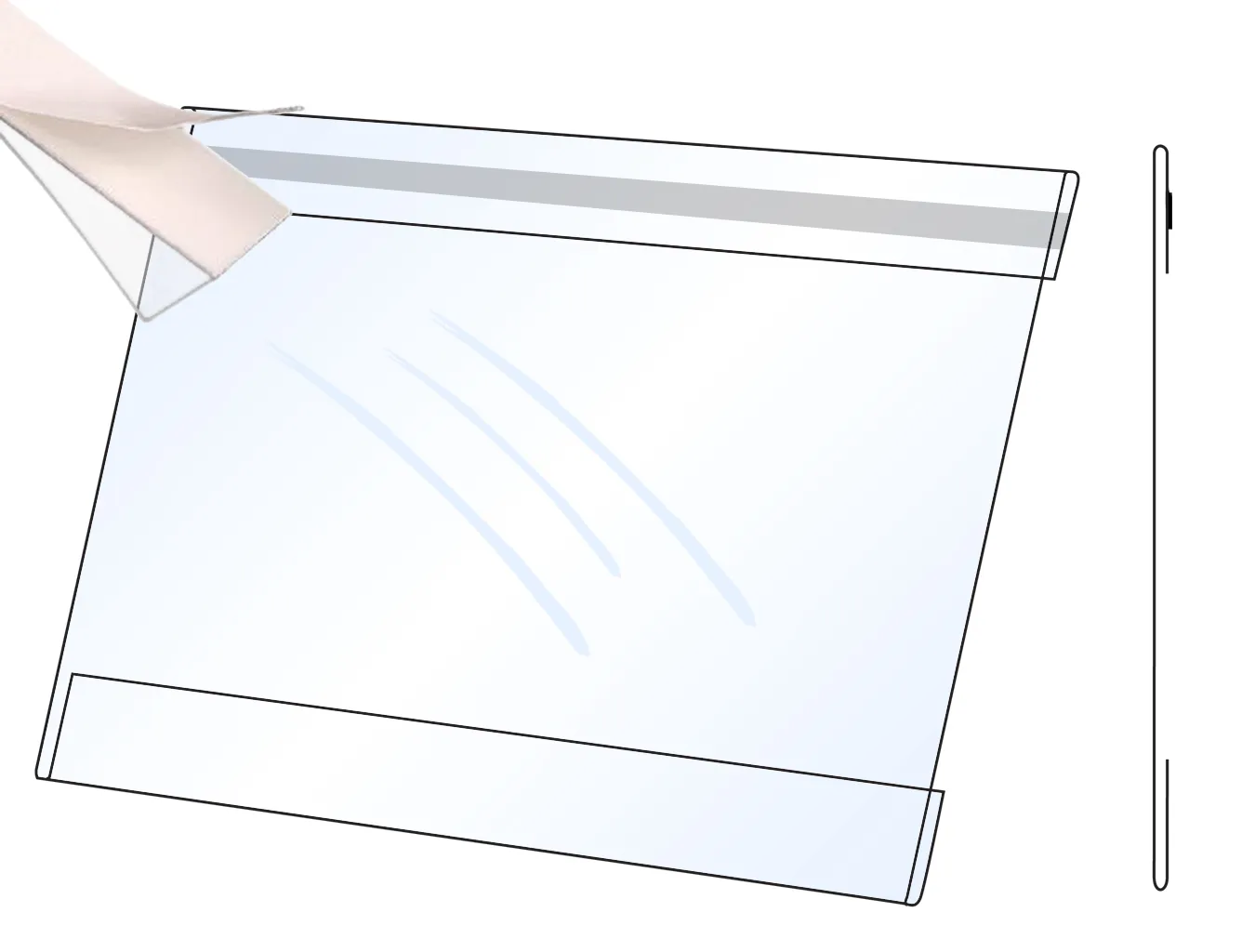 PVC Kapsa DL 1/3A4 tvar C na šířku Lesklý povrch Samolepící Pěnovka A-Z Reklama CZ